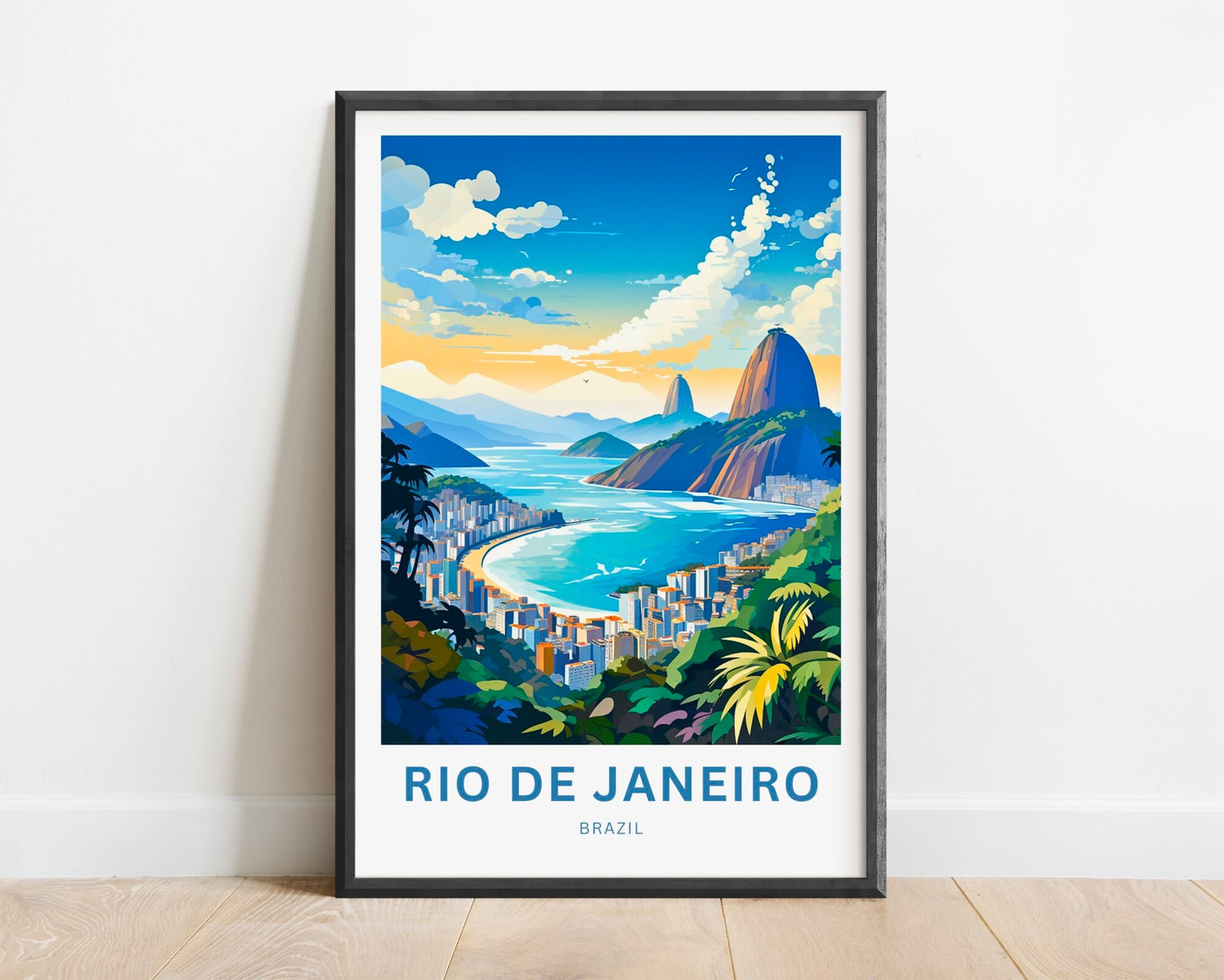 Rio De Janiero Travel Print - Rio De Janiero poster, Brazil Wall Art, Framed present, Gift Brazil Present - TravelTreasureCo