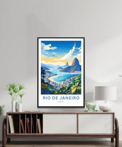 Rio De Janiero Travel Print - Rio De Janiero poster, Brazil Wall Art, Framed present, Gift Brazil Present - TravelTreasureCo