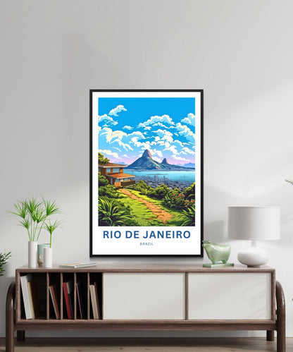 Rio De Janiero Travel Print - Rio De Janiero poster, Brazil Wall Art, Framed present, Gift Brazil Present - TravelTreasureCo