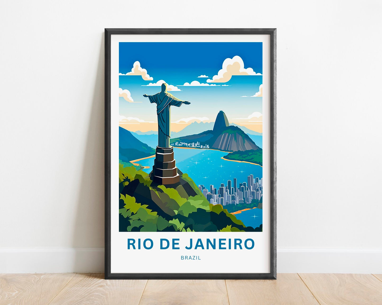 Rio De Janiero Travel Print - Rio De Janiero poster, Brazil Wall Art, Framed present, Gift Brazil Present - TravelTreasureCo