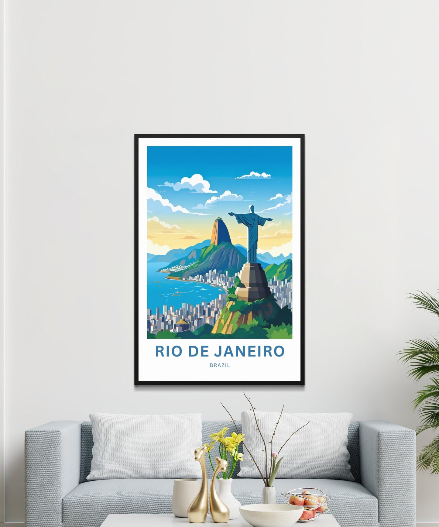 Rio De Janiero Travel Print - Rio De Janiero poster, Brazil Wall Art, Framed present, Gift Brazil Present - TravelTreasureCo