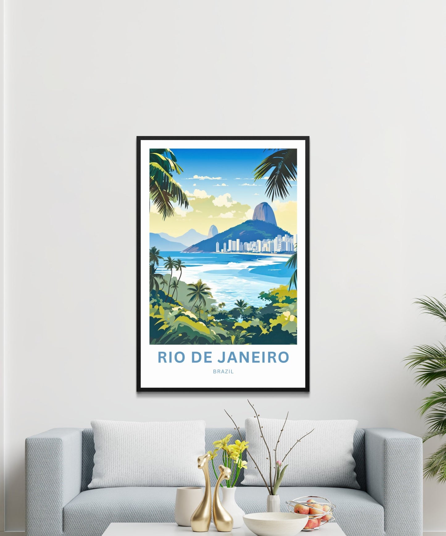 Rio De Janiero Travel Print - Rio De Janiero poster, Brazil Wall Art, Framed present, Gift Brazil Present - TravelTreasureCo