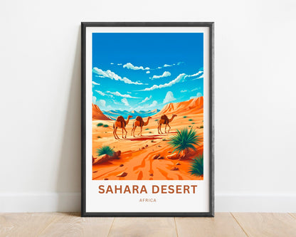 Sahara Desert Travel Print - Sahara Desert poster, Africa Wall Art, Framed present, Gift Africa Present - TravelTreasureCo