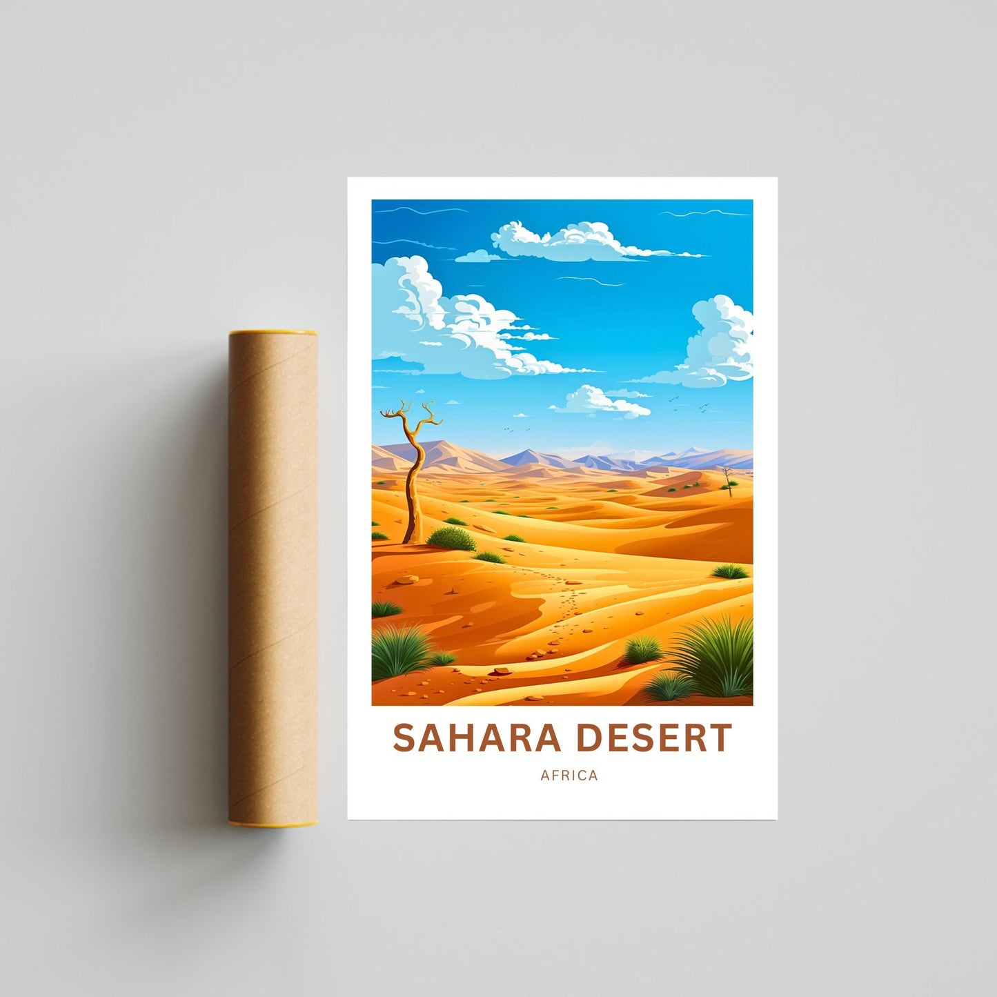 Sahara Desert Travel Print - Sahara Desert poster, Africa Wall Art, Framed present, Gift Africa Present - TravelTreasureCo