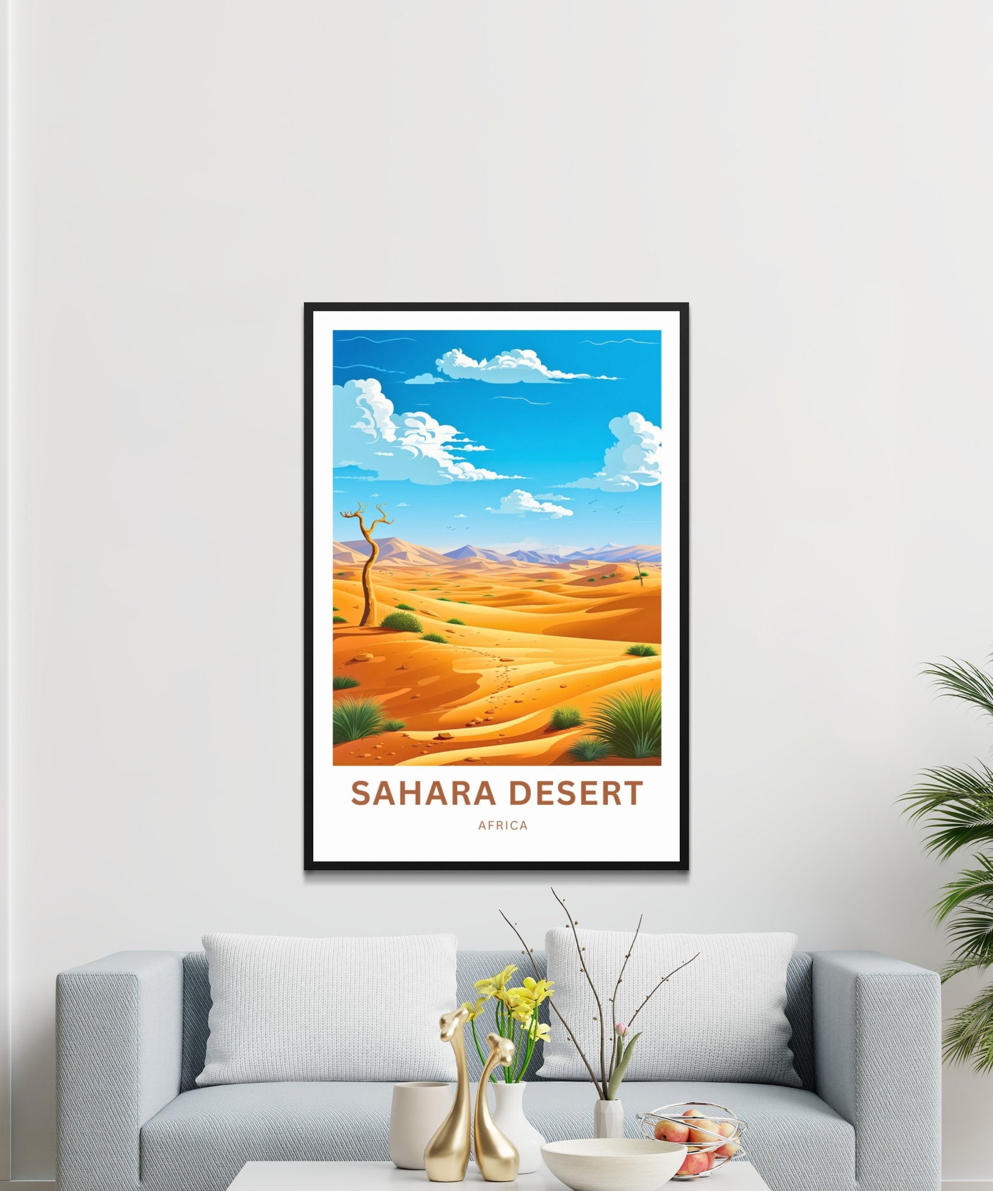 Sahara Desert Travel Print - Sahara Desert poster, Africa Wall Art, Framed present, Gift Africa Present - TravelTreasureCo