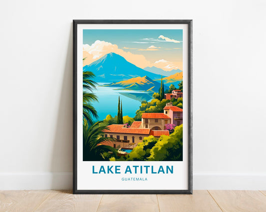 Lake Atitlán Travel Print - Lake Atitlán poster, Guatemala Wall Art, Framed present, Gift Mexico Present - TravelTreasureCo