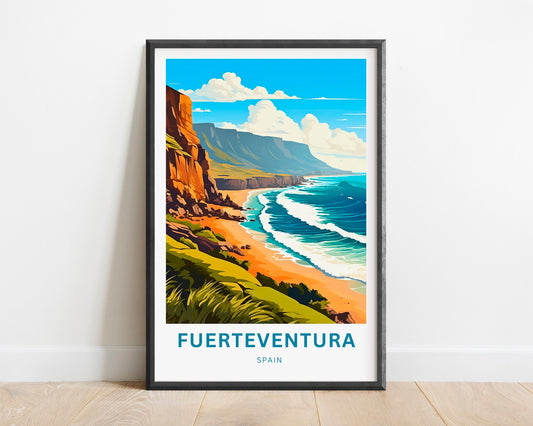 Fuerteventura Travel Print - Fuerteventura poster, Spain Wall Art, Framed present, Gift Spain Present - TravelTreasureCo