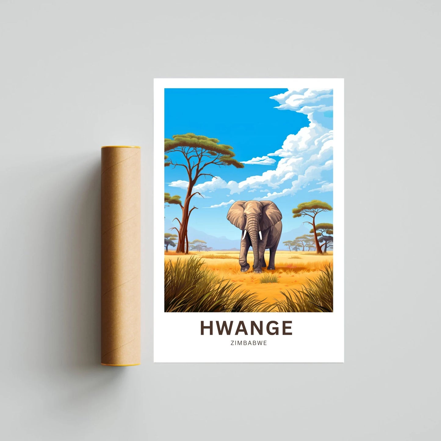 Hwange Travel Poster