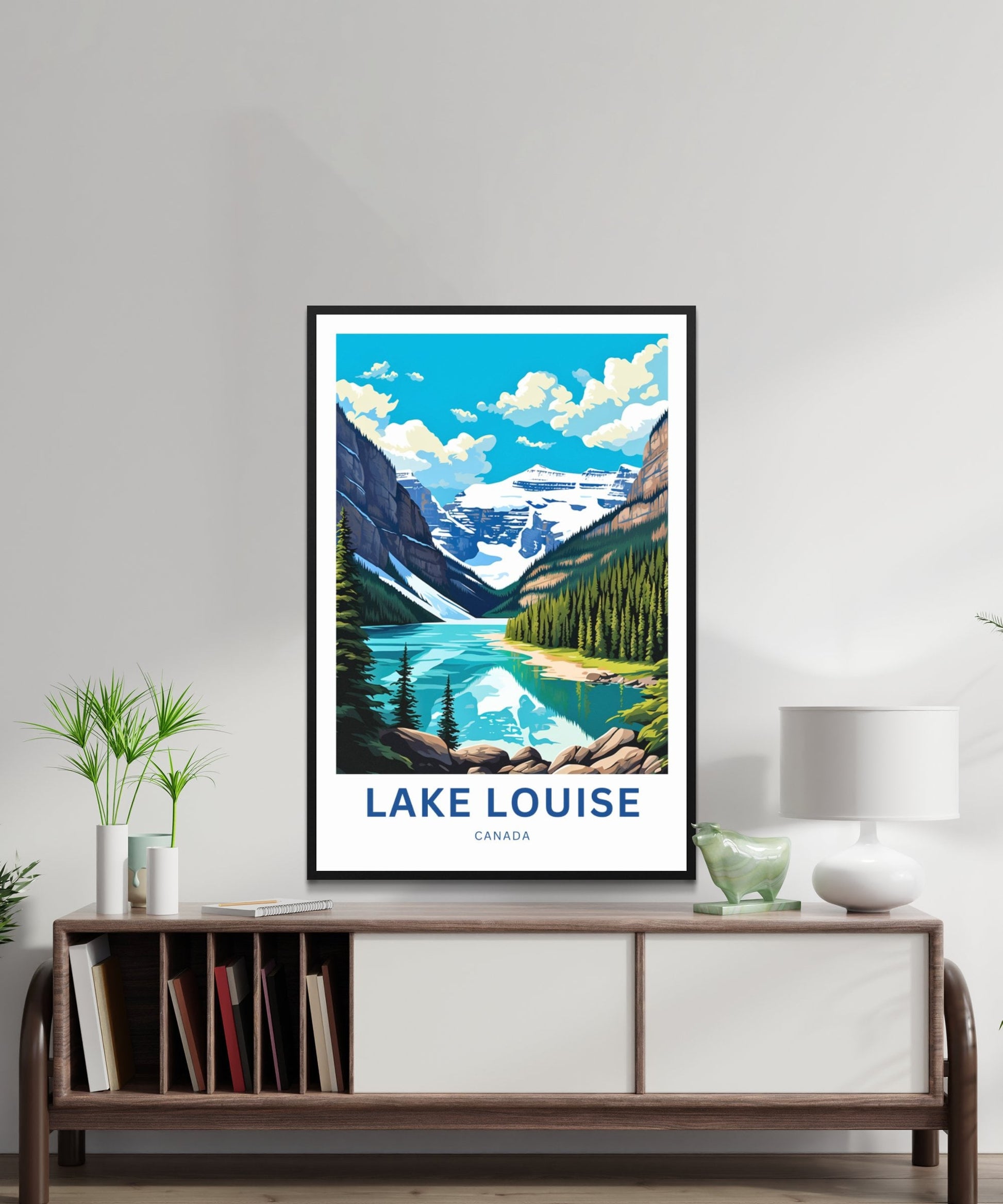 Lake Louise Travel Print - Lake Louise poster, Canada Wall Art, Framed present, Gift Canada Present - TravelTreasureCo