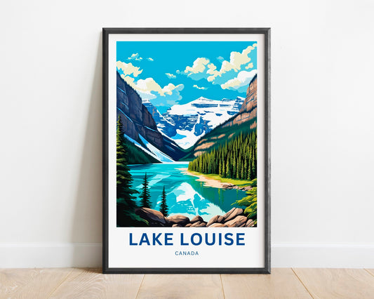 Lake Louise Travel Print - Lake Louise poster, Canada Wall Art, Framed present, Gift Canada Present - TravelTreasureCo