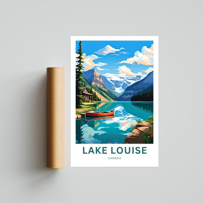 Lake Louise Travel Print - Lake Louise poster, Canada Wall Art, Framed present, Gift Canada Present - TravelTreasureCo