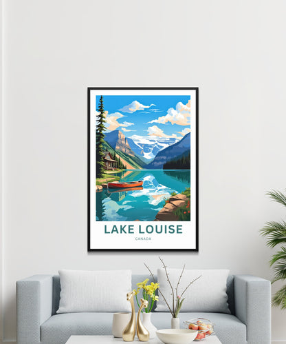 Lake Louise Travel Print - Lake Louise poster, Canada Wall Art, Framed present, Gift Canada Present - TravelTreasureCo