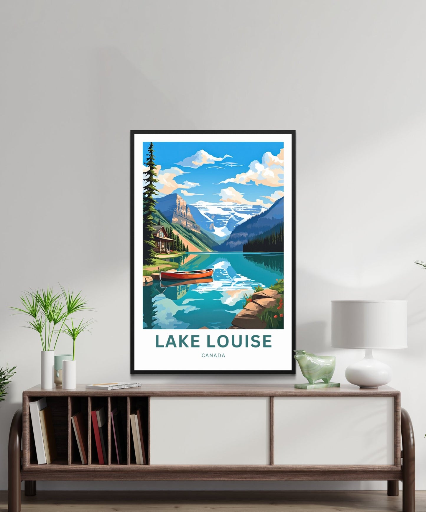 Lake Louise Travel Print - Lake Louise poster, Canada Wall Art, Framed present, Gift Canada Present - TravelTreasureCo