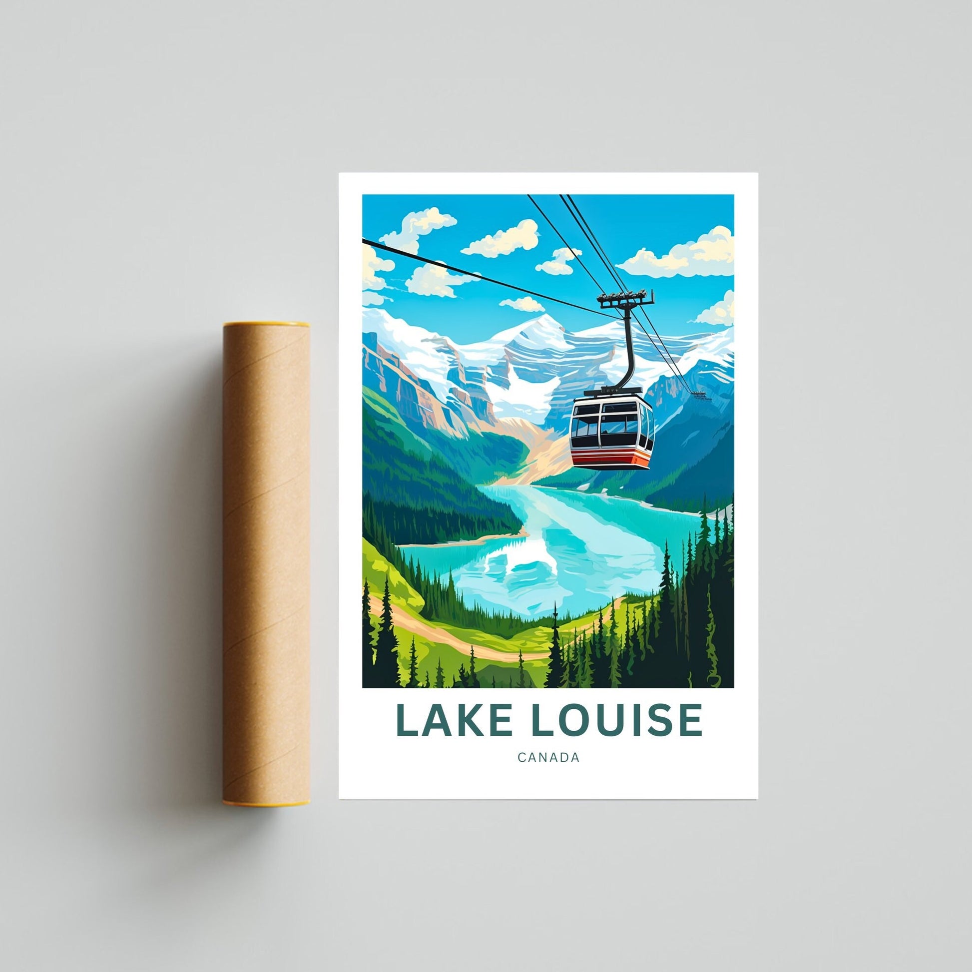 Lake Louise Travel Print - Lake Louise poster, Canada Wall Art, Framed present, Gift Canada Present - TravelTreasureCo