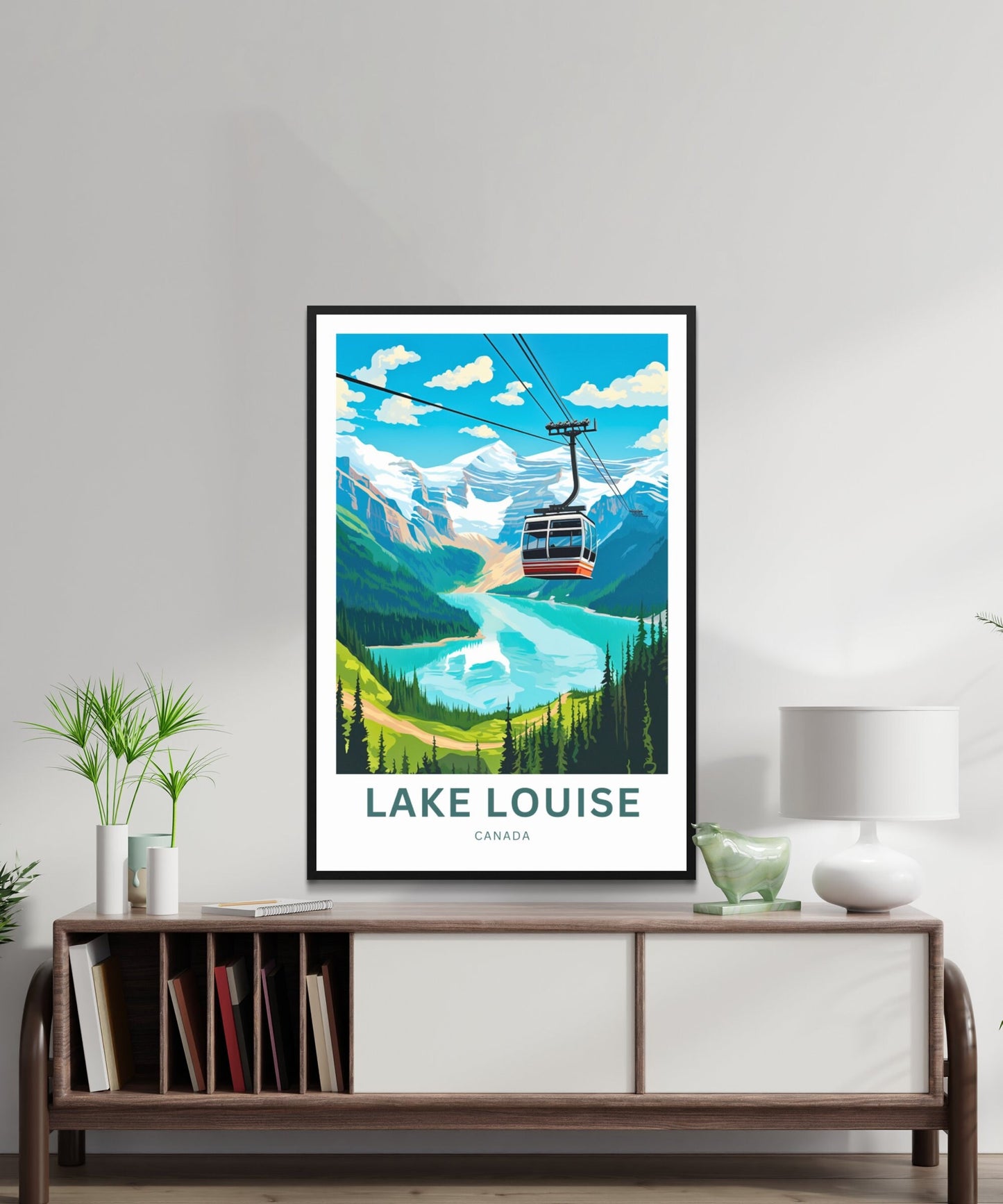 Lake Louise Travel Print - Lake Louise poster, Canada Wall Art, Framed present, Gift Canada Present - TravelTreasureCo