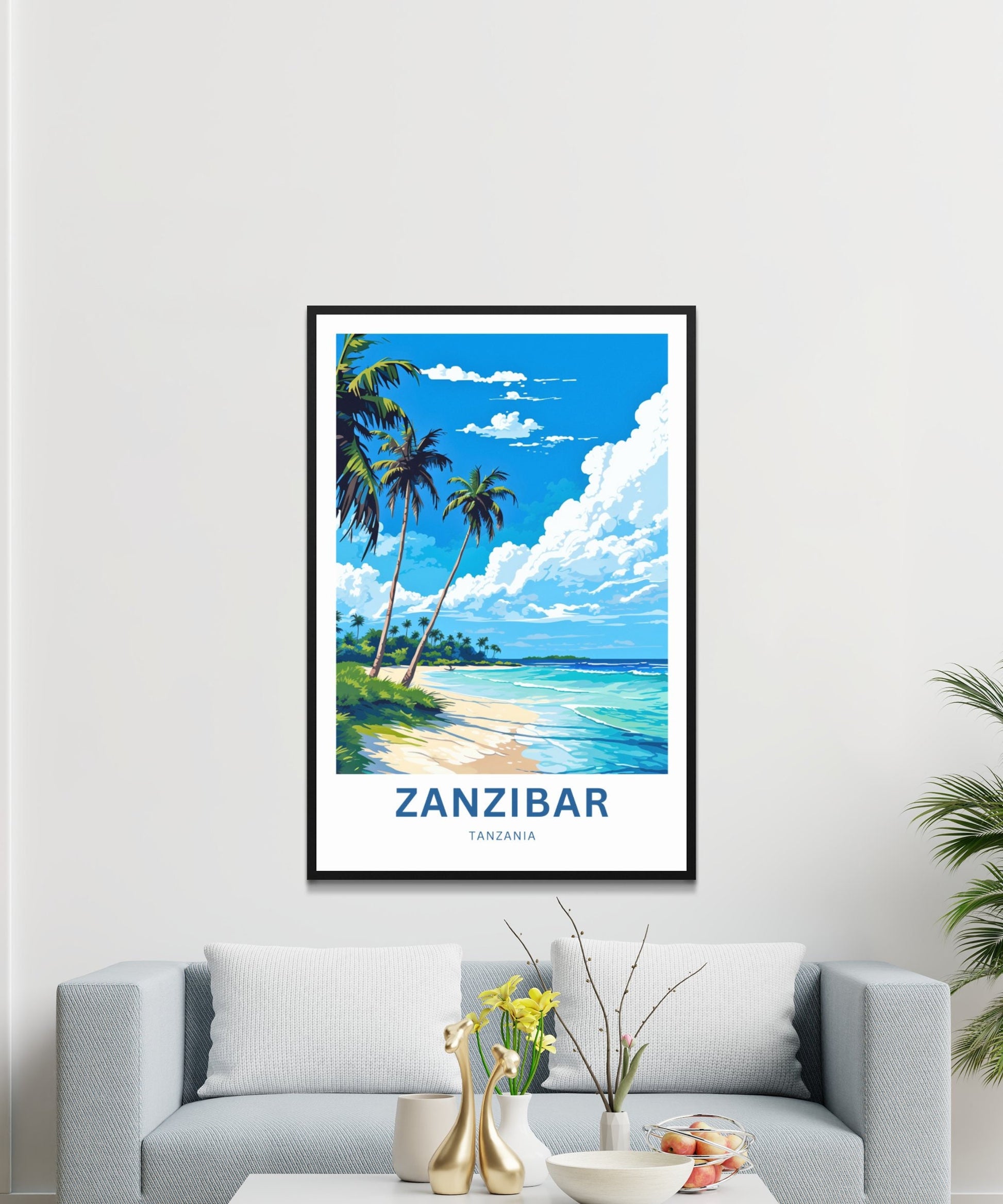 Zanzibar Travel Print - Zanzibar poster, Tanzania Wall Art, Framed present, Gift Tanzania Present - TravelTreasureCo