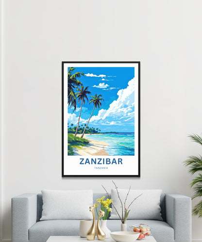 Zanzibar Travel Print - Zanzibar poster, Tanzania Wall Art, Framed present, Gift Tanzania Present - TravelTreasureCo