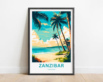 Zanzibar Travel Print - Zanzibar poster, Tanzania Wall Art, Framed present, Gift Tanzania Present - TravelTreasureCo