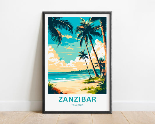 Zanzibar Travel Print - Zanzibar poster, Tanzania Wall Art, Framed present, Gift Tanzania Present - TravelTreasureCo