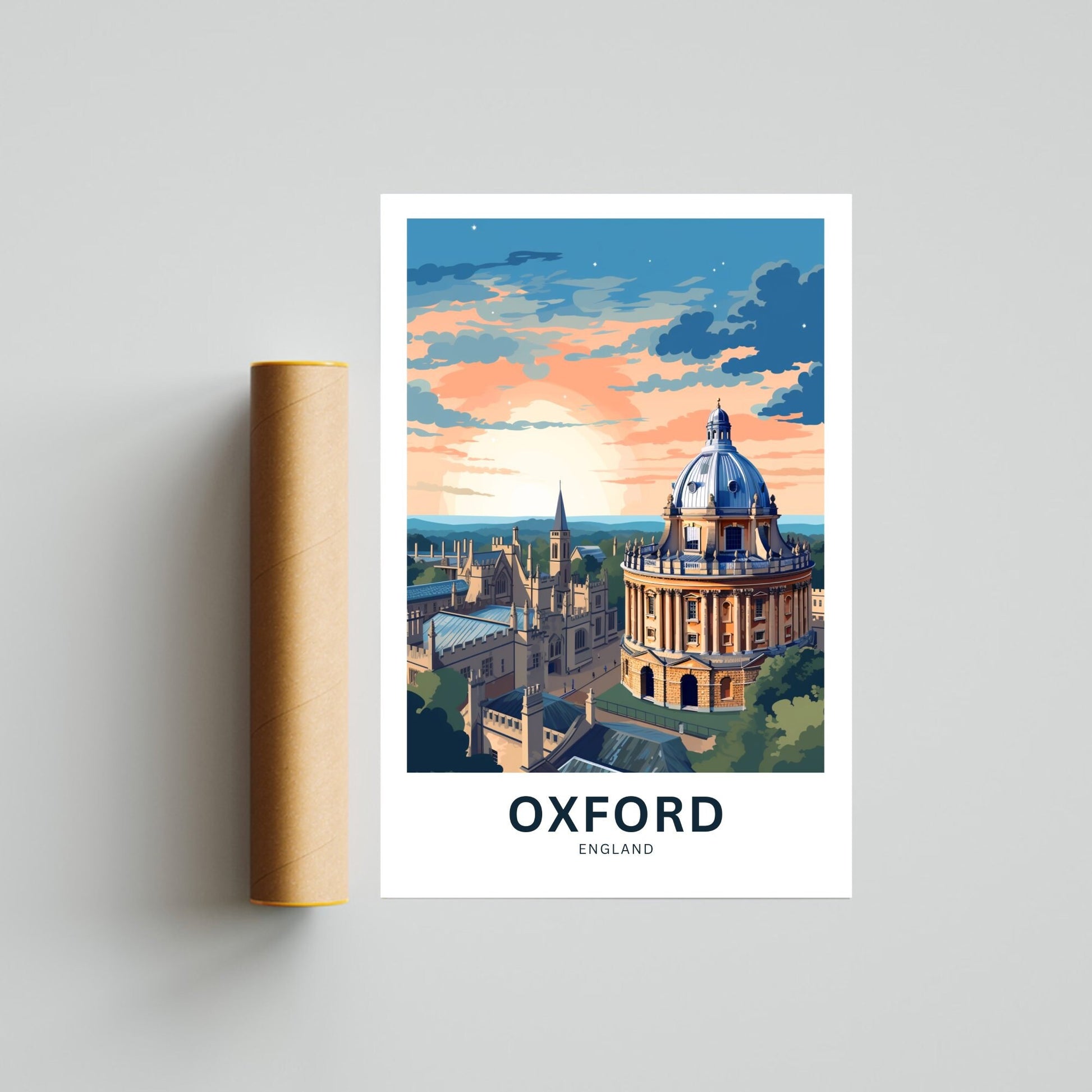 Oxford Travel Print - Oxford poster, England Wall Art, Framed present, Gift England Present - TravelTreasureCo