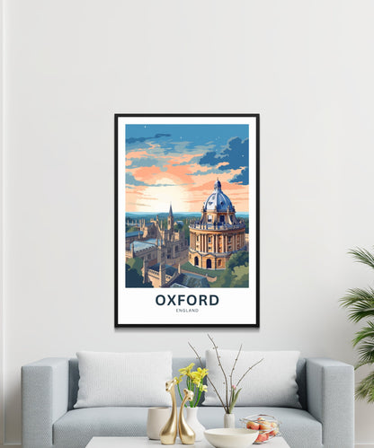 Oxford Travel Print - Oxford poster, England Wall Art, Framed present, Gift England Present - TravelTreasureCo