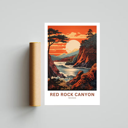 Red Rock Travel Poster