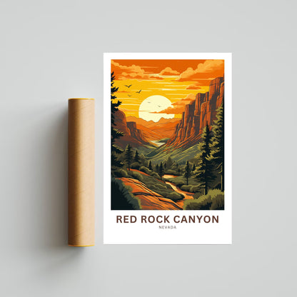 Red Rock Travel Poster