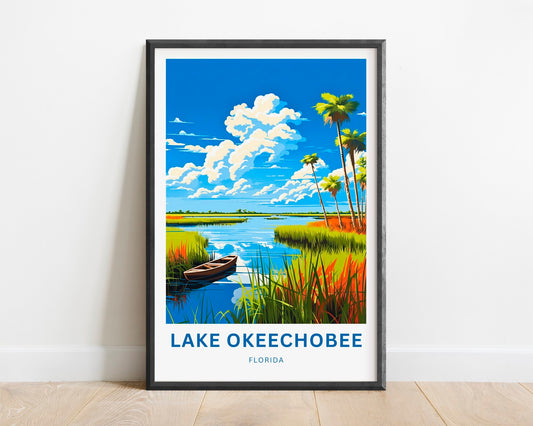 Lake Okeechobee Travel Print - Lake Okeechobee poster, Florida Wall Art, Framed present, Gift Florida Present - TravelTreasureCo