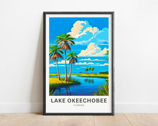 Lake Okeechobee Travel Print - Lake Okeechobee poster, Florida Wall Art, Framed present, Gift Florida Present - TravelTreasureCo
