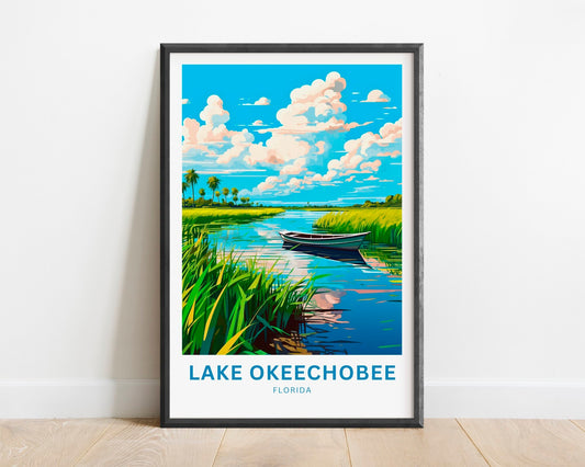 Lake Okeechobee Travel Print - Lake Okeechobee poster, Florida Wall Art, Framed present, Gift Florida Present - TravelTreasureCo