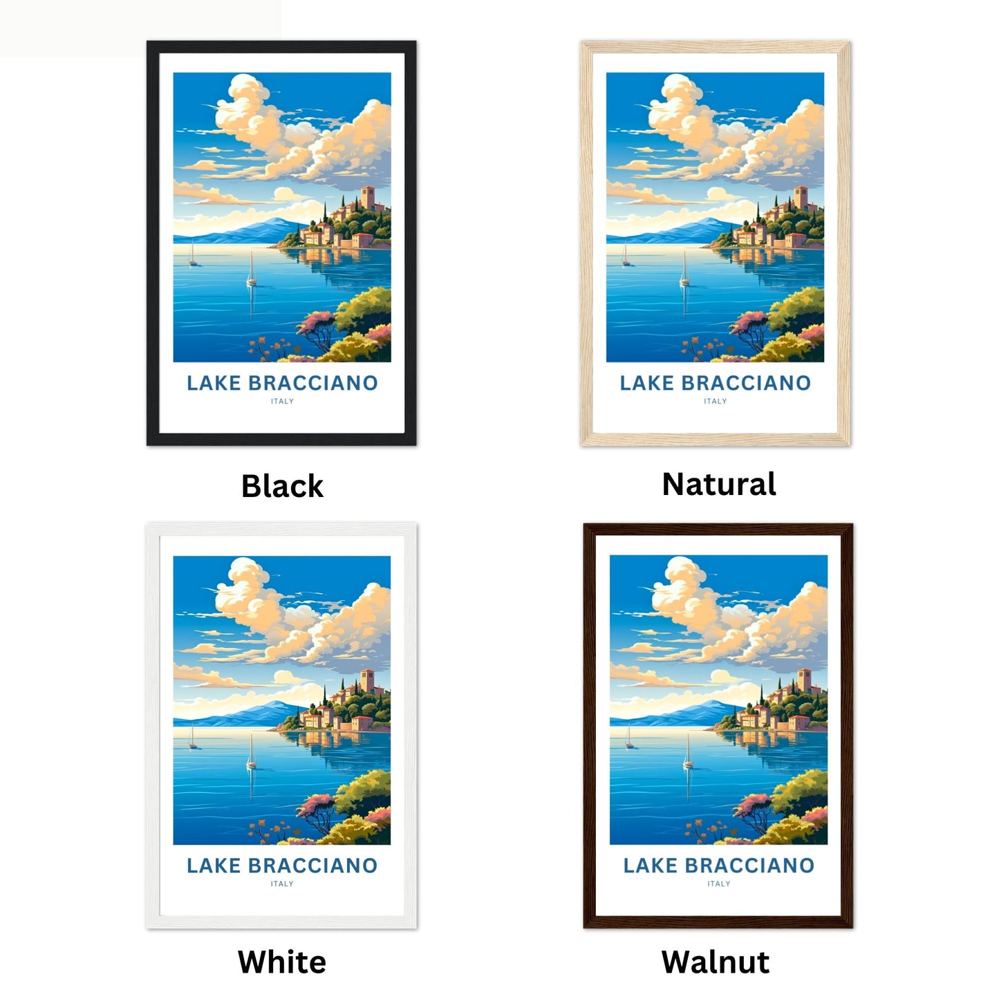 Lake Bracciano Travel Poster