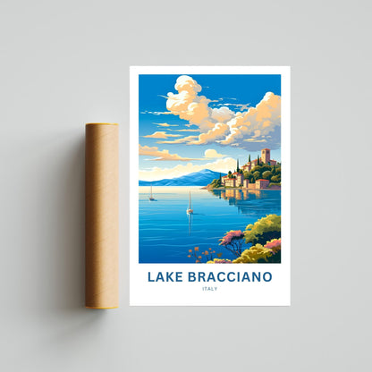 Lake Bracciano Travel Poster