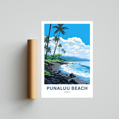 Punaluu Beach Travel Poster