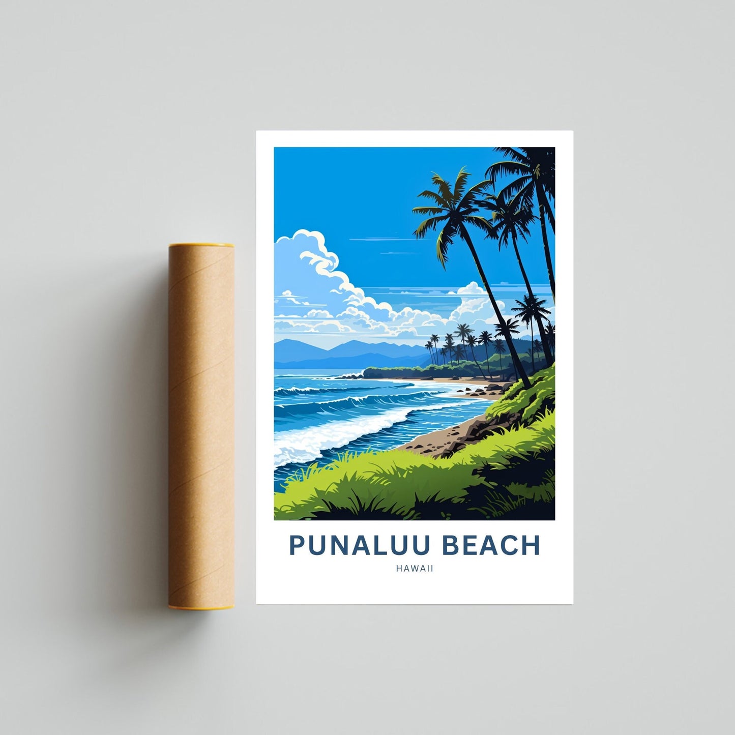 Punaluu Beach Travel Poster