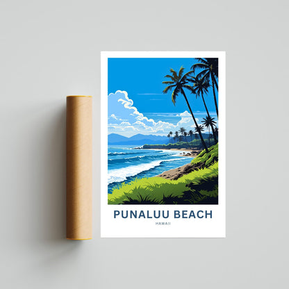 Punaluu Beach Travel Poster