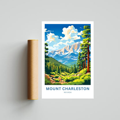 Mount Charleston Travel Print - Mount Charleston poster, Nevada Wall Art, Framed present, Gift Nevada Present - TravelTreasureCo