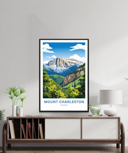 Mount Charleston Travel Print - Mount Charleston poster, Nevada Wall Art, Framed present, Gift Nevada Present - TravelTreasureCo