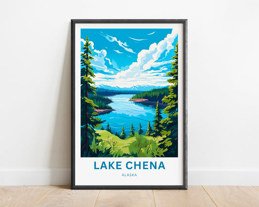 Lake Chena Travel Print - Lake Chena poster, Alaska Wall Art, Framed present, Gift Alaska Present - TravelTreasureCo