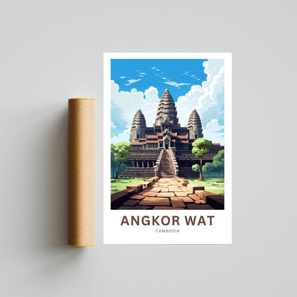 Angkor Wat Travel Poster