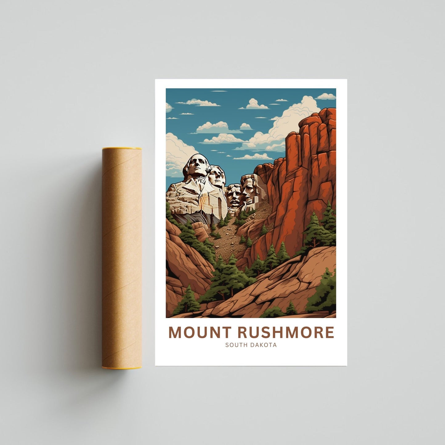 Mount Rushmore Travel Poster