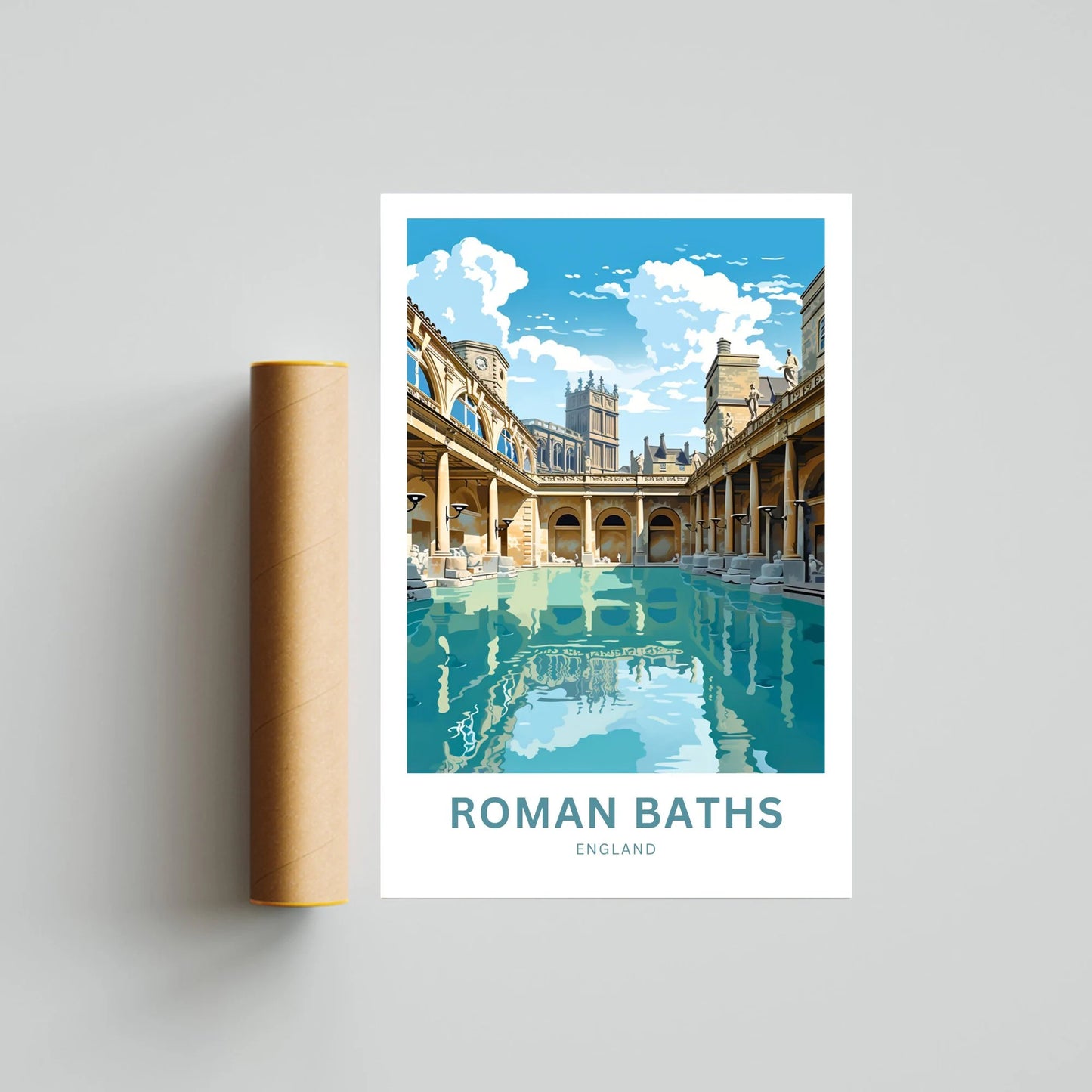 Roman Baths Travel Poster