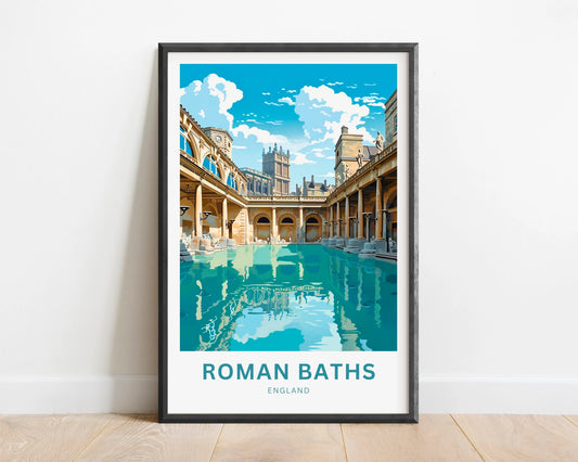 Roman Baths Travel Poster