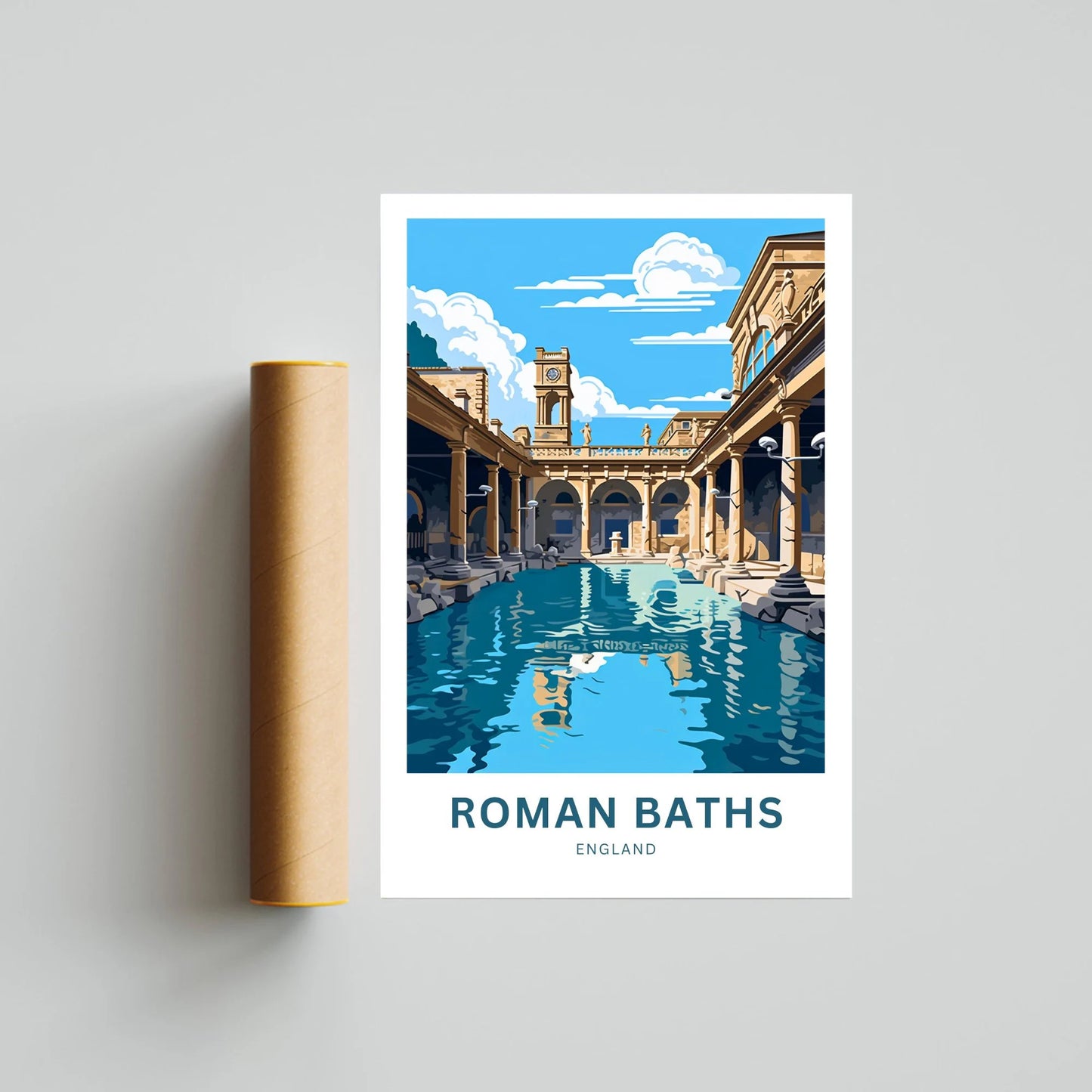 Roman Baths Travel Poster