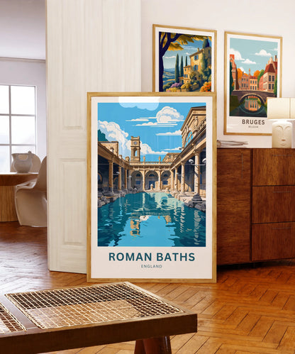 Roman Baths Travel Poster