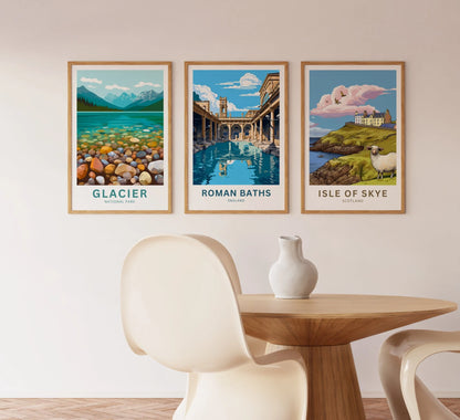 Roman Baths Travel Poster