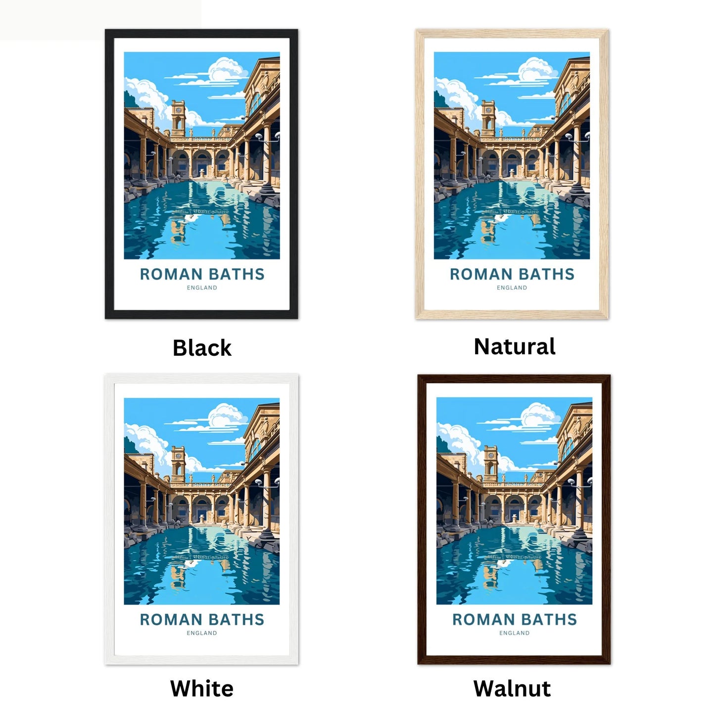 Roman Baths Travel Poster