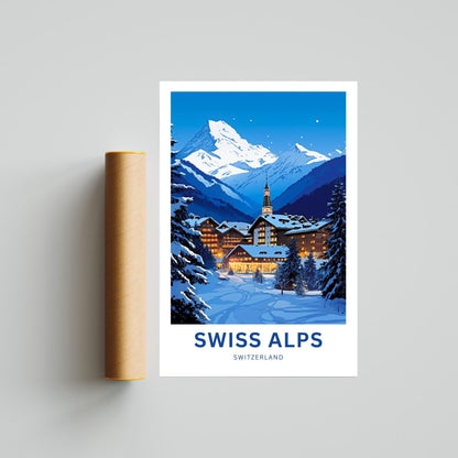 Swiss Alps Travel Poster