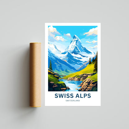 Swiss Alps Travel Poster