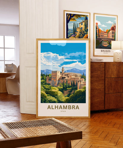 Alhambra Travel Print - Alhambra poster, Spain Wall Art, Framed present, Gift Spain Present - TravelTreasureCo