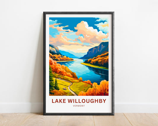 Lake Willoughby Travel Print - Lake Willoughby poster, Vermont Wall Art, Framed present, Gift Vermont Present - TravelTreasureCo